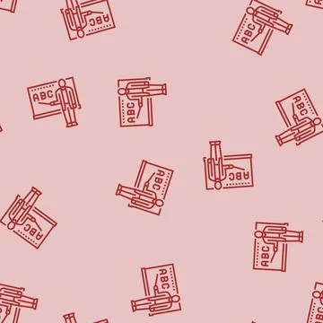 Alphabet learning primary school line seamless pattern Illustrazione stock