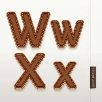 Alphabet Leather Skin Texture. vector illustration. Stock Illustration