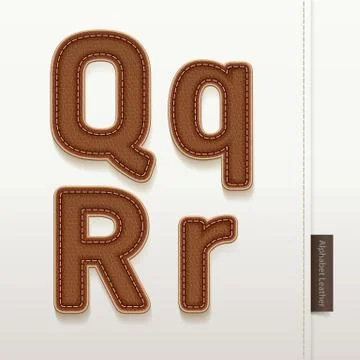 Alphabet Leather Skin Texture. vector illustration. Illustrazione stock