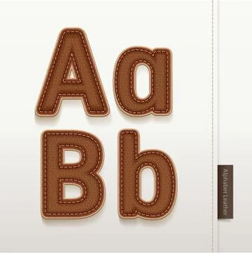 Alphabet Leather Skin Texture. vector illustration. Stock Illustration
