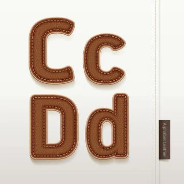 Alphabet Leather Skin Texture. vector illustration. Stock Illustration