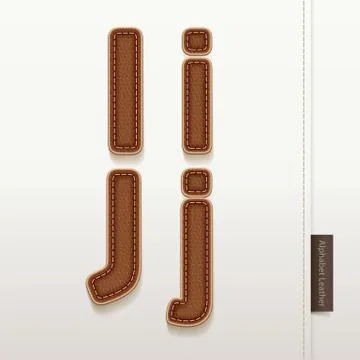 Alphabet Leather Skin Texture. vector illustration. 스톡 일러스트