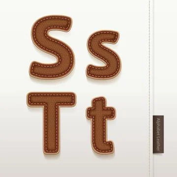 Alphabet Leather Skin Texture. vector illustration. Stock Illustration