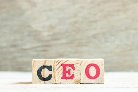 Alphabet letter block in word CEO (Abbreviation of Chief Executive Officer) o Stock Photos
