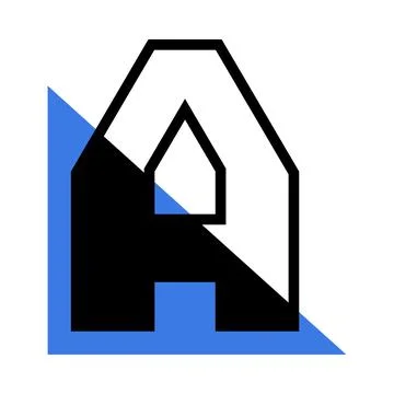 Alphabet Letter A with Blue Triangle Shape as Geometric Font Vector Illustration Stock Illustration