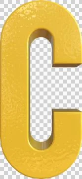 Alphabet Letter C 3D Render Character 스톡 일러스트