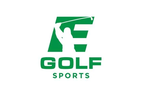 Alphabet letter icon logo E for Golf logo design vector template, Vector la.. Stock Illustration
