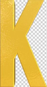 Alphabet Letter K 3D Render Character 스톡 일러스트