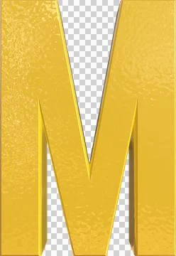 Alphabet Letter M 3D Render Character Stock Illustration