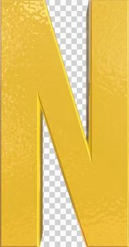 Alphabet Letter N 3D Render Character Illustrazione stock