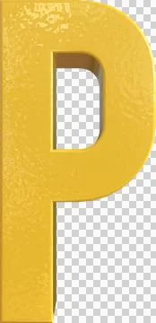 Alphabet Letter P 3D Render Character 스톡 일러스트