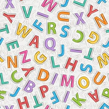 Alphabet letter pattern Vector sticker seamless colorful alphabet letter p... Stock Photos