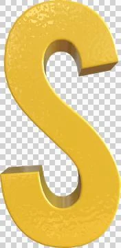 Alphabet Letter S 3D Render Character Illustrazione stock