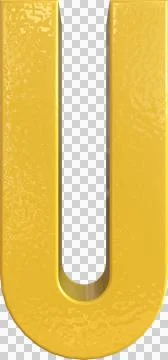 Alphabet Letter U 3D Render Character 库存插图