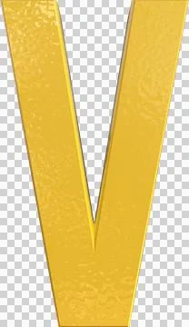 Alphabet Letter V 3D Render Character 스톡 일러스트