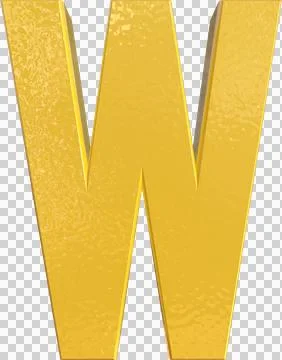Alphabet Letter W 3D Render Character 스톡 일러스트