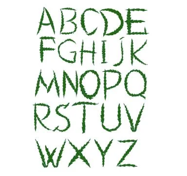 Alphabet. Letter of weed. Vector. Stock Illustration