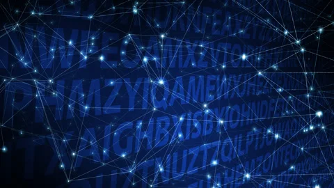Alphabet letters and connected lines typographic background of creative chaos Stock Footage 260702866