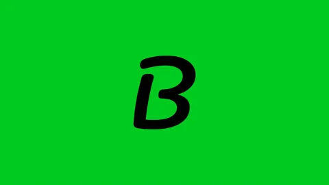 Alphabet Letters B black and white color rotating reveal and write-on animation Stock Footage 234867246