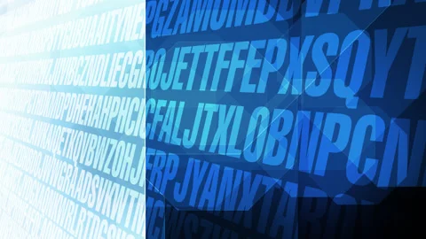 Alphabet letters background chaotic typographic chaos with random characters Stock Footage 260759730