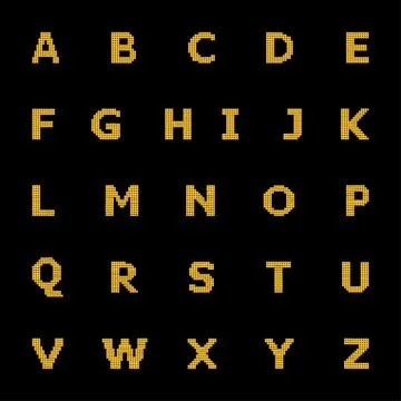 Alphabet letters digital diode Stock Illustration