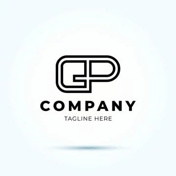 Alphabet letters GP Monogram logo design inspirations Stock Illustration