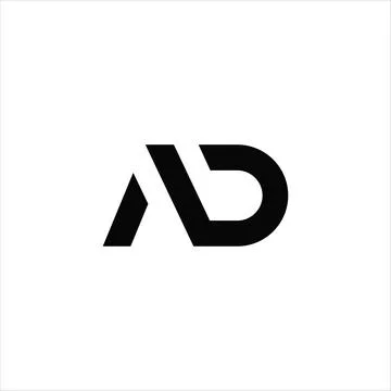 Alphabet letters Initials Monogram logo DA, AD, A and D Stock Illustration