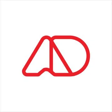 Alphabet letters Initials Monogram logo DA, AD, A and D Stock Illustration