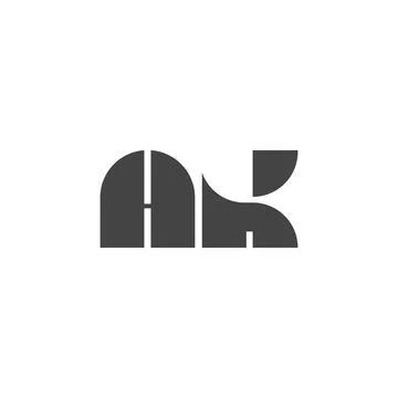 Alphabet letters Initials Monogram logo AK, KA, K and A Stock Illustration