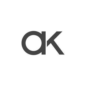 Alphabet letters Initials Monogram logo AK, KA, K and A Stock Illustration