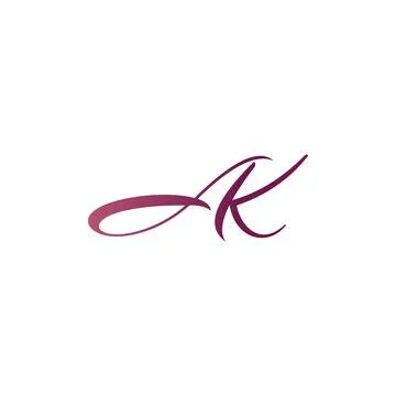 Alphabet letters Initials Monogram logo AK, KA, K and A Stock Illustration