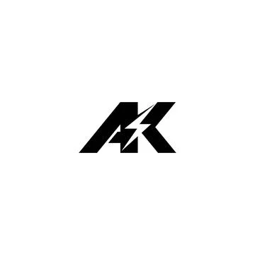 Alphabet letters Initials Monogram logo AK, KA, K and A Stock Illustration