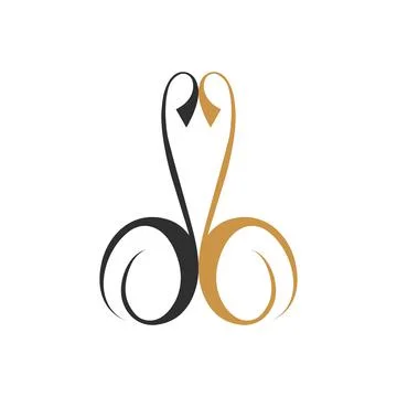 Alphabet letters Initials Monogram logo BD, DB, B and D Stock Illustration