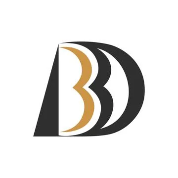 Alphabet letters Initials Monogram logo BD, DB, B and D Stock Illustration