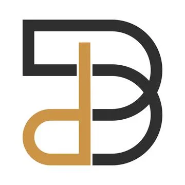 Alphabet letters Initials Monogram logo BD, DB, B and D Stock Illustration