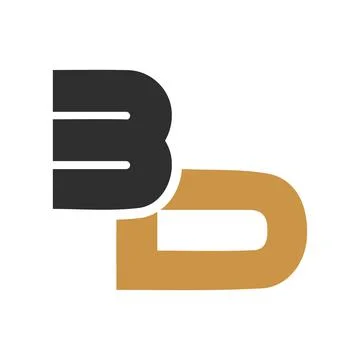 Alphabet letters Initials Monogram logo BD, DB, B and D Stock Illustration