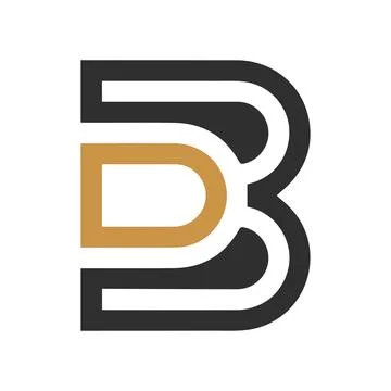 Alphabet letters Initials Monogram logo BD, DB, B and D Stock Illustration