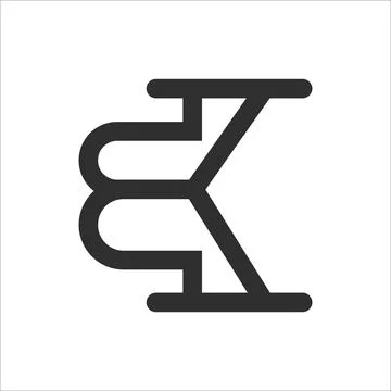 Alphabet letters Initials Monogram logo BK, KB, B and K Stock Illustration