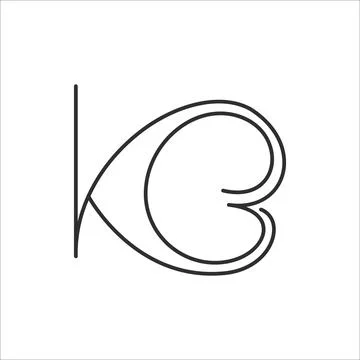 Alphabet letters Initials Monogram logo BK, KB, B and K Stock Illustration