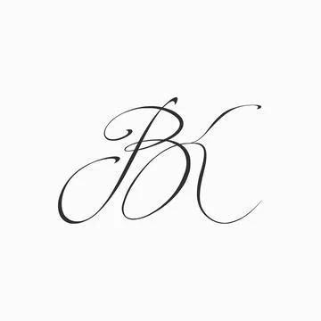 Alphabet letters Initials Monogram logo BK, KB, B and K Stock Illustration