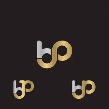 Alphabet letters Initials Monogram logo BP, PB, P and B Illustrazione stock