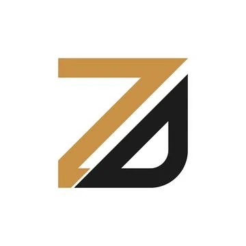 Alphabet letters Initials Monogram logo ZD, DZ, Z and D Stock Illustration