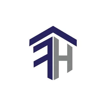 Alphabet letters Initials Monogram logo FH, HF, F and H Stock Illustration