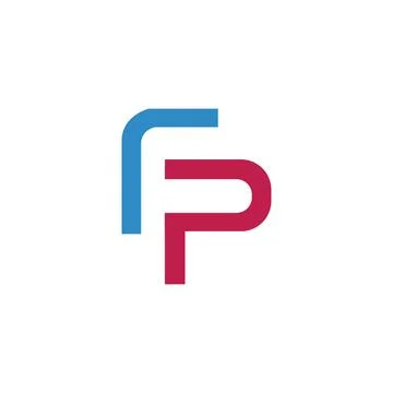 Alphabet letters Initials Monogram logo FP, PF, F and P Stock Illustration
