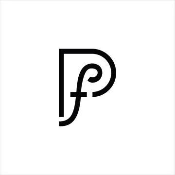 Alphabet letters Initials Monogram logo FP, PF, F and P Stock-Illustration