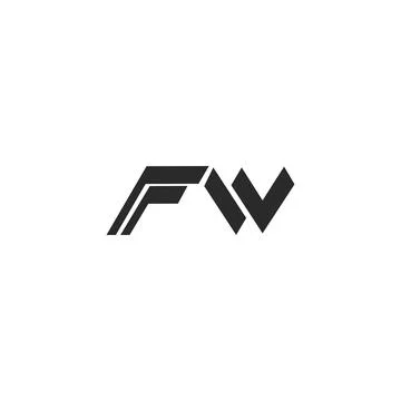 Alphabet letters Initials Monogram logo FW, WF, F and W Stock Illustration