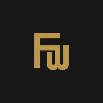 Alphabet letters Initials Monogram logo FW, WF, F and W Stock Illustration
