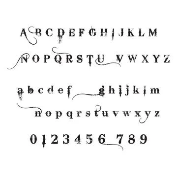 Alphabet letters with numbers. vector 스톡 일러스트