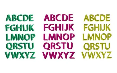 Alphabet letters set in 3D Stock Illustration