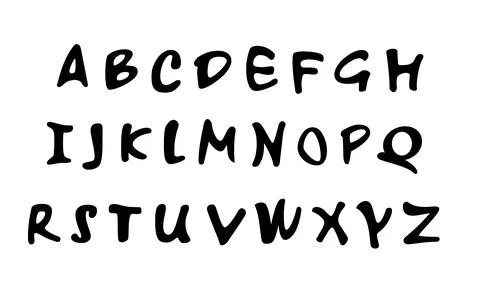 Alphabet letters vector black Illustrazione stock